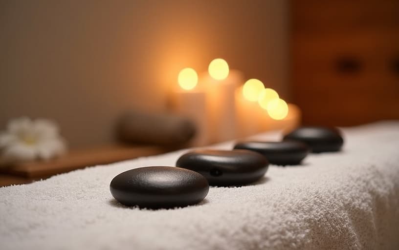 Pierres de massage chauffées en institut